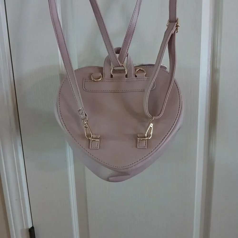 NWT Under One Sky Pink Heart-Shaped Quilted Convertible Backpack Coquette Barbie